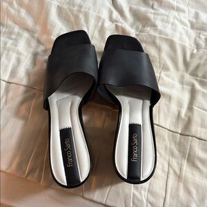 Franco Sarto Black Leather Slides